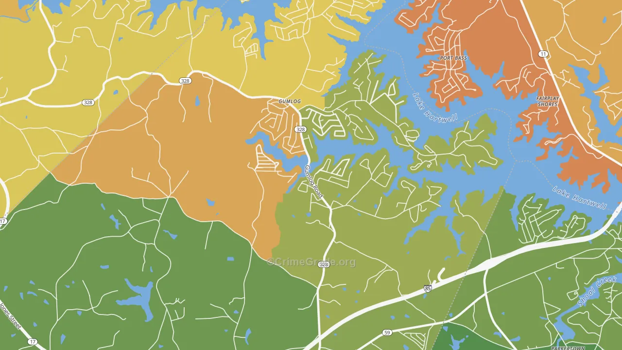 Whitworth, GA Map of Drug-Related Crime Rates