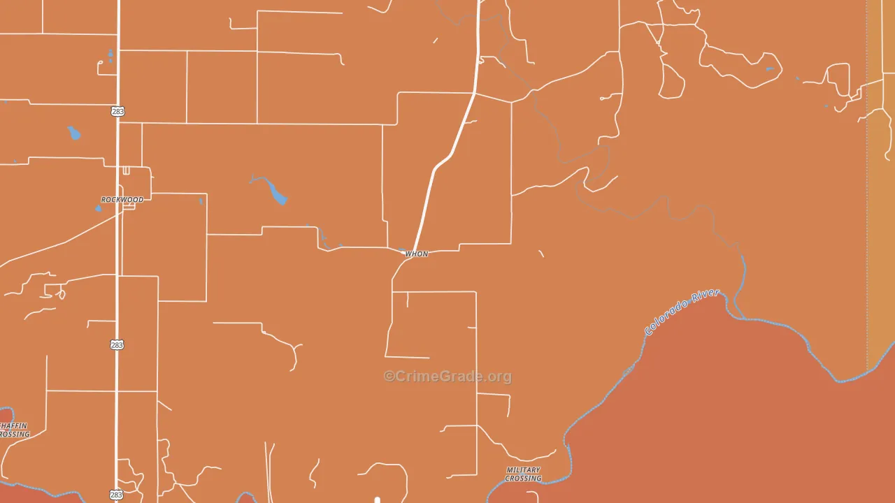 Whon, TX Map of Drug-Related Crime Rates