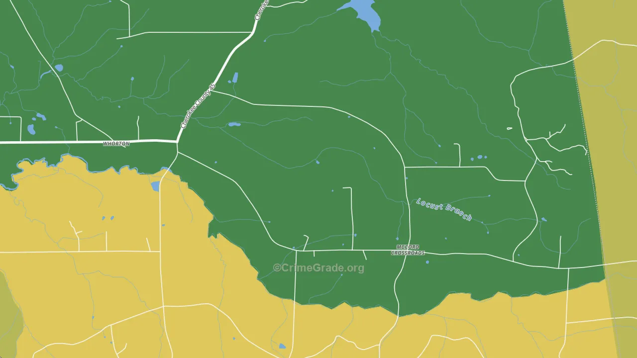 Whorton, AL Map of Drug-Related Crime Rates