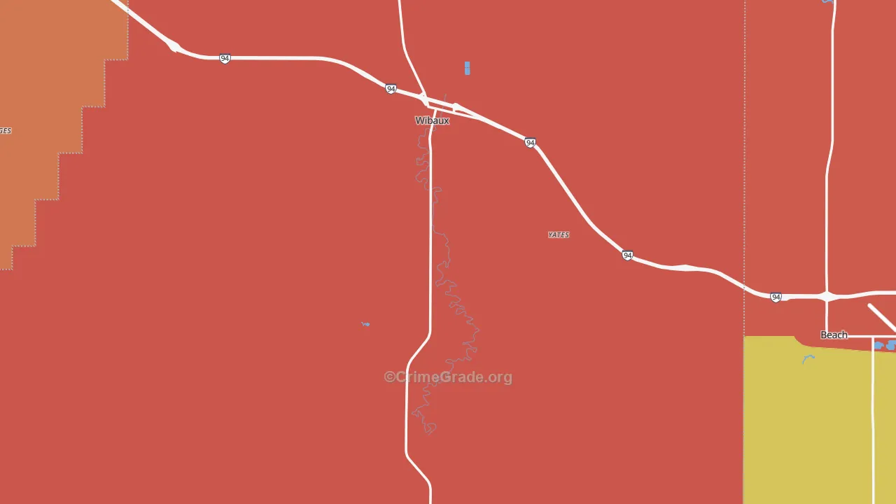 Wibaux, MT Map of Drug-Related Crime Rates