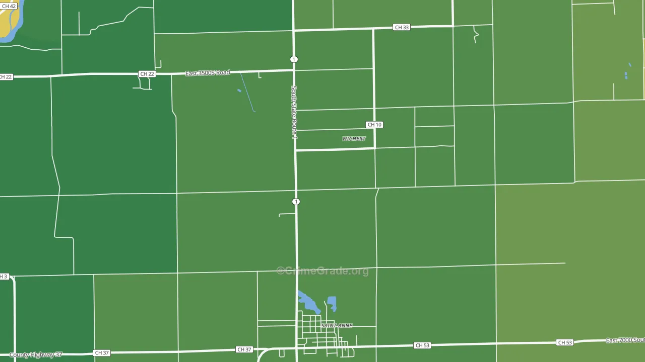 Wichert, IL Map of Drug-Related Crime Rates