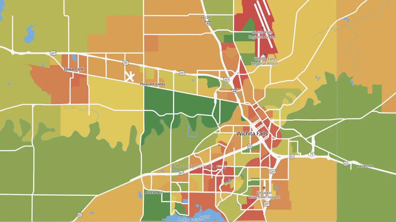 Wichita County, TX Map of Drug-Related Crime Rates