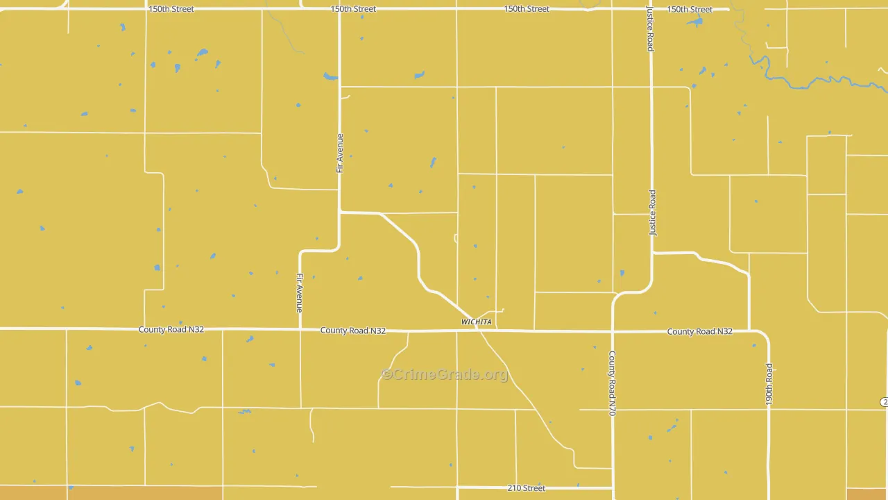 Wichita, IA Map of Drug-Related Crime Rates
