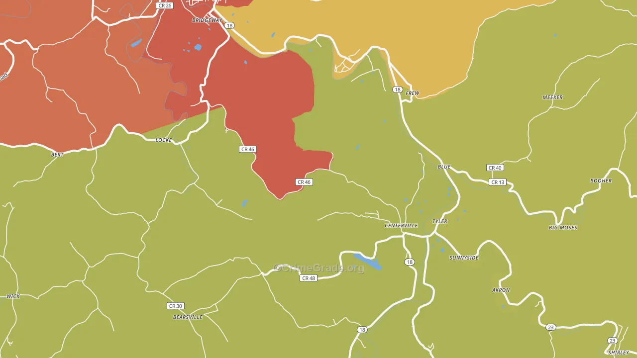 Wick, WV Map of Drug-Related Crime Rates