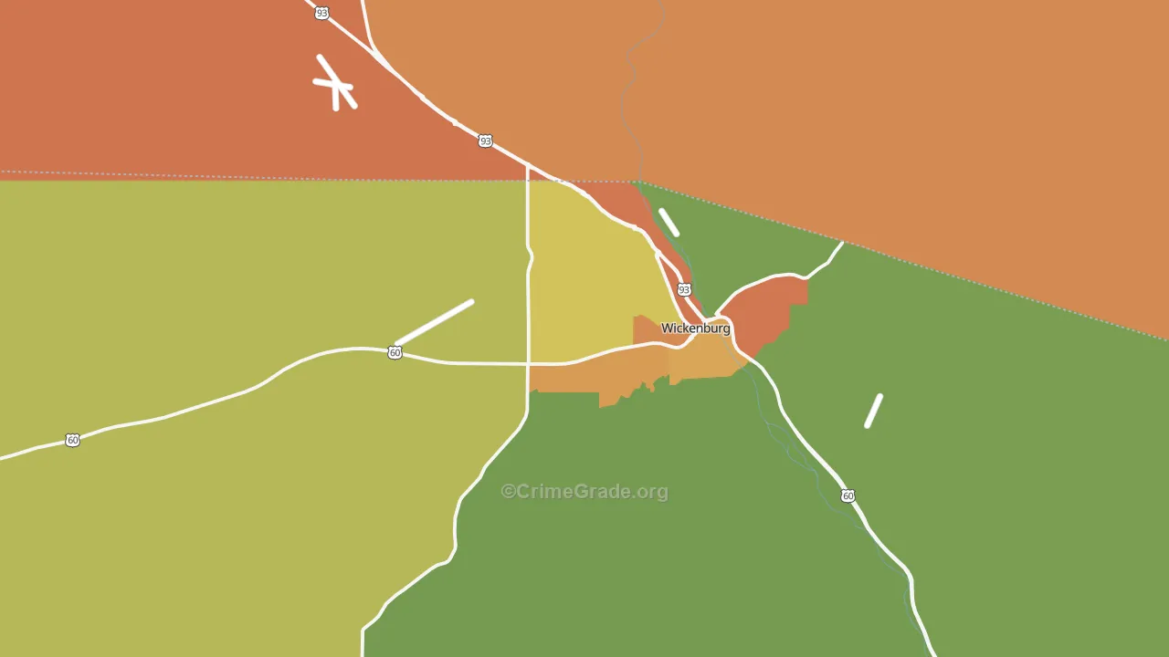Wickenburg, AZ Map of Drug-Related Crime Rates