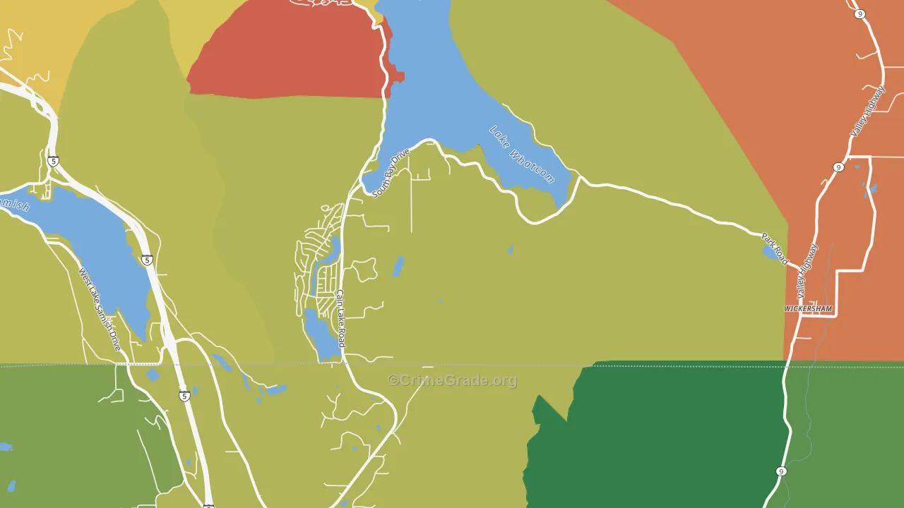 Wickersham, WA Map of Drug-Related Crime Rates