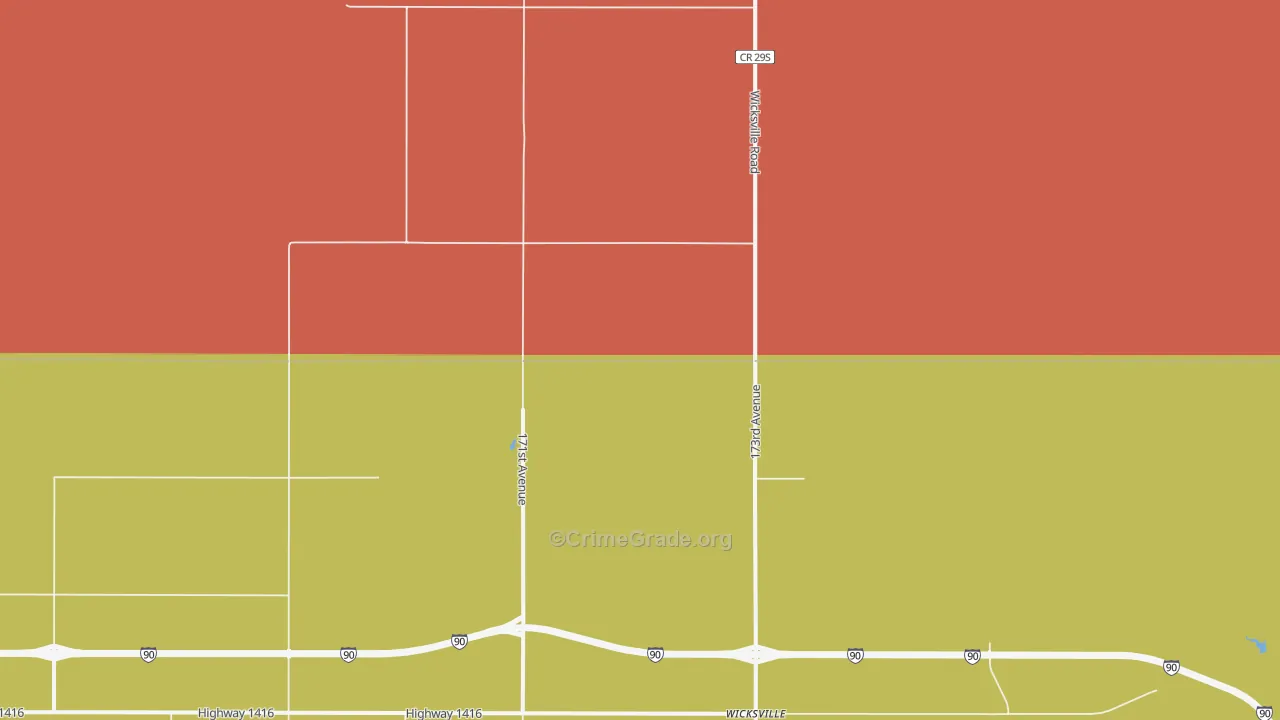 Wicksville, SD Map of Drug-Related Crime Rates