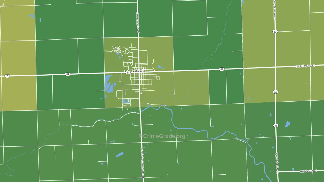 Wickware, MI Map of Drug-Related Crime Rates