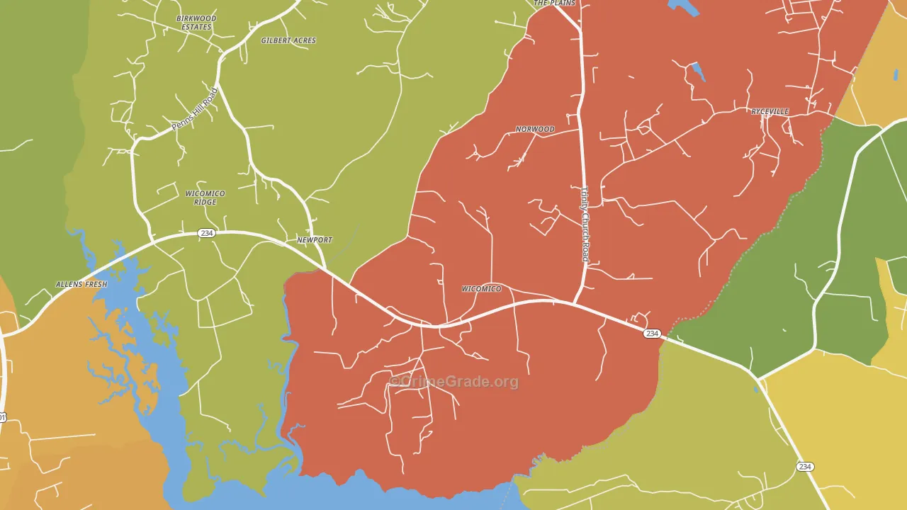 Wicomico, MD Map of Drug-Related Crime Rates