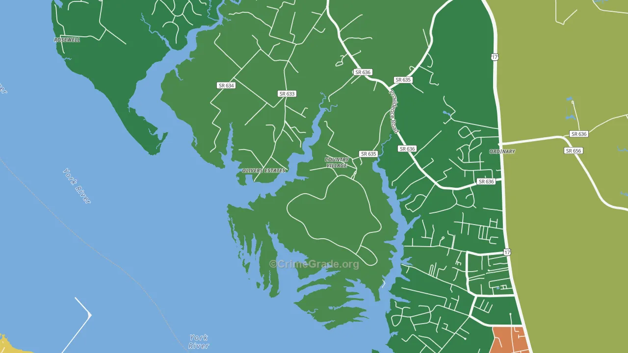 Wicomico, VA Map of Drug-Related Crime Rates