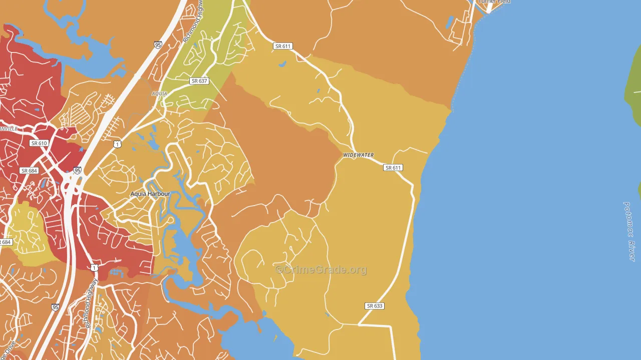 Widewater, VA Map of Drug-Related Crime Rates