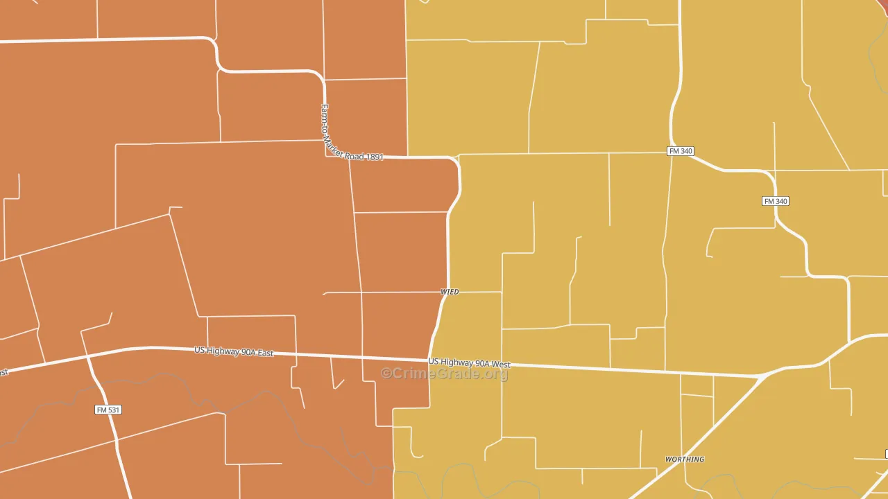 Wied, TX Map of Drug-Related Crime Rates