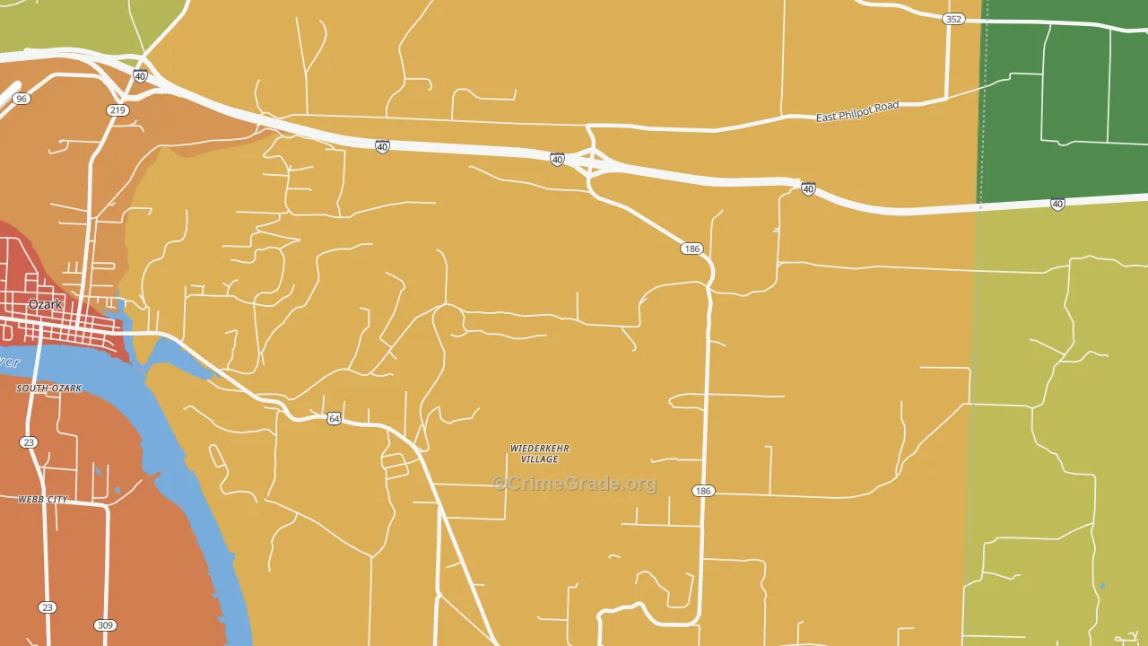 Wiederkehr Village, AR Map of Drug-Related Crime Rates