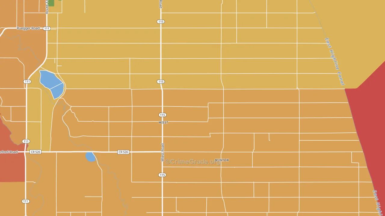 Wiest, CA Map of Drug-Related Crime Rates