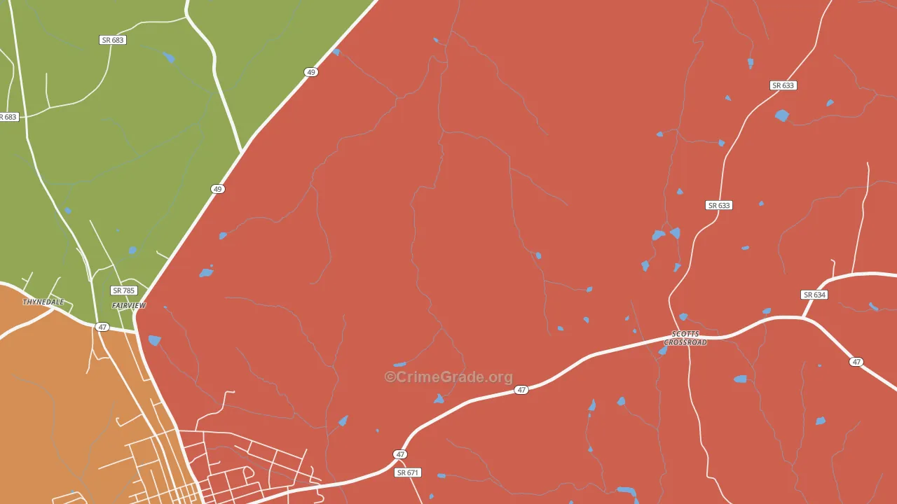 Wightman, VA Map of Drug-Related Crime Rates