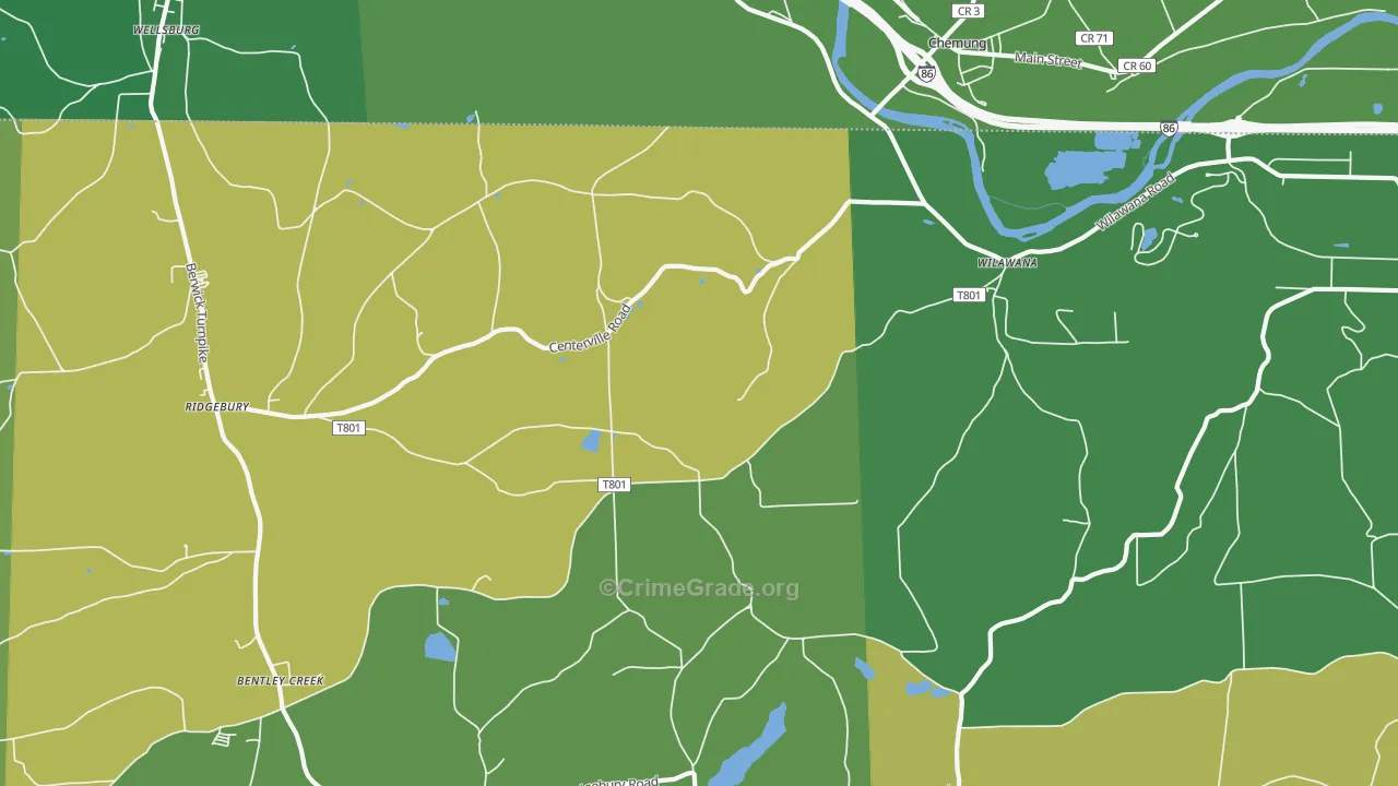 Wilawana, PA Map of Drug-Related Crime Rates