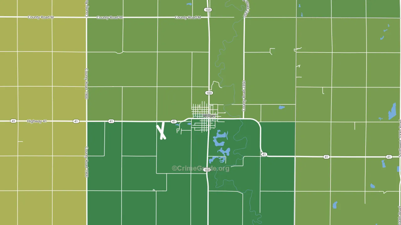 Wilber, NE Map of Drug-Related Crime Rates