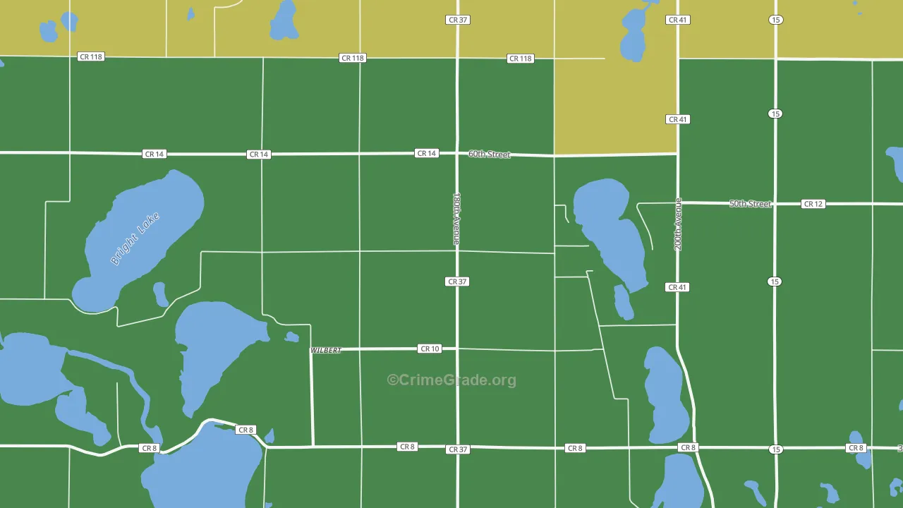 Wilbert, MN Map of Drug-Related Crime Rates