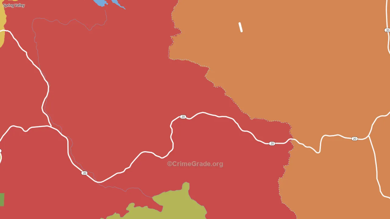 Wilbur Springs, CA Map of Drug-Related Crime Rates
