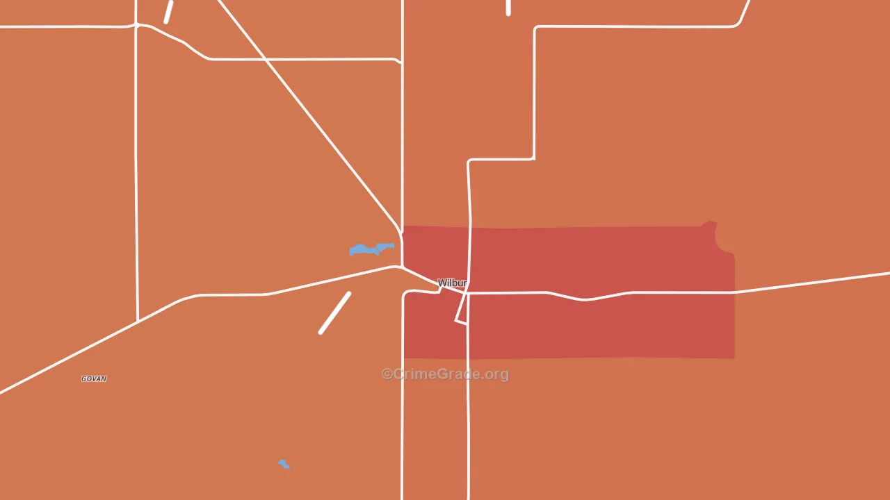 Wilbur, WA Map of Drug-Related Crime Rates