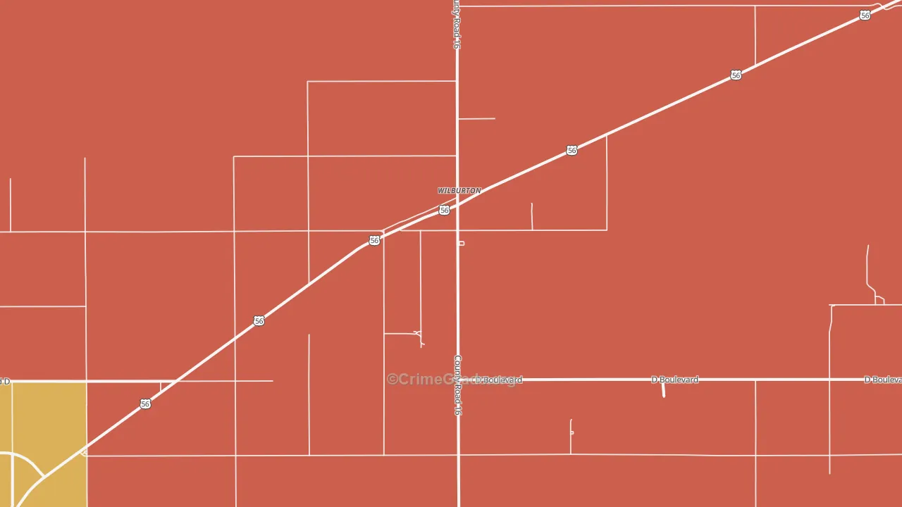 Wilburton, KS Map of Drug-Related Crime Rates