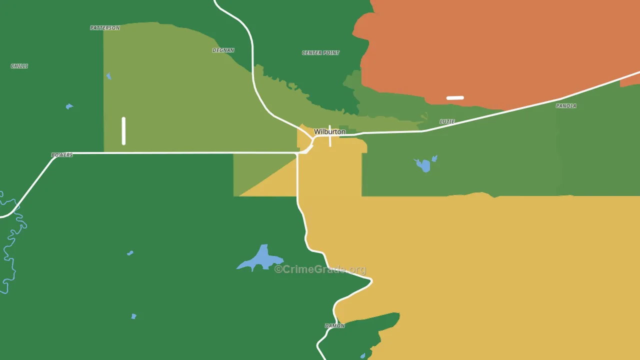 Wilburton, OK Map of Drug-Related Crime Rates