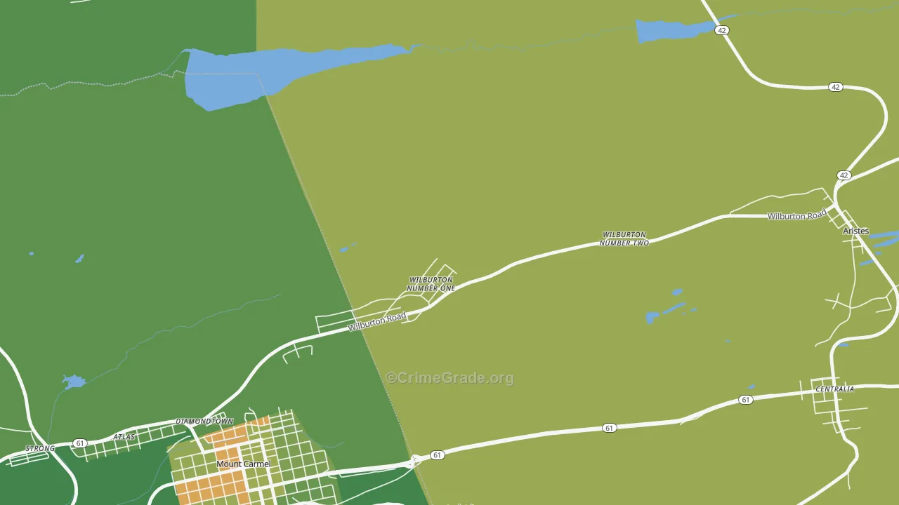 Wilburton, PA Map of Drug-Related Crime Rates