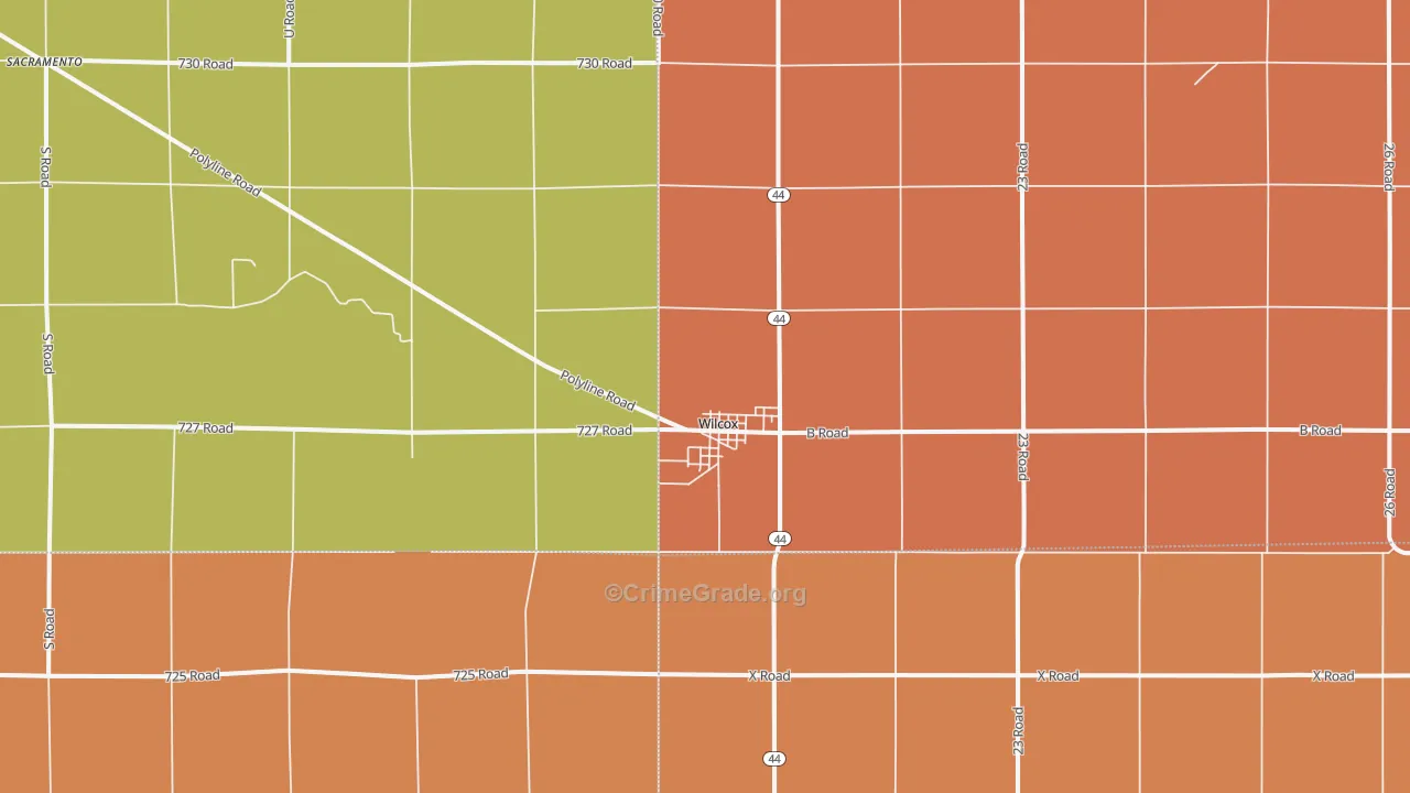 Wilcox, NE Map of Drug-Related Crime Rates