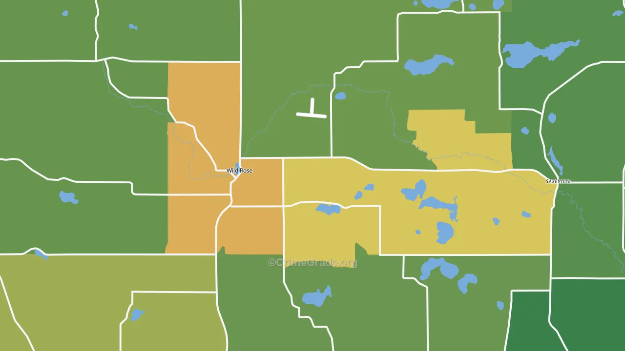 Wild Rose, WI Map of Drug-Related Crime Rates