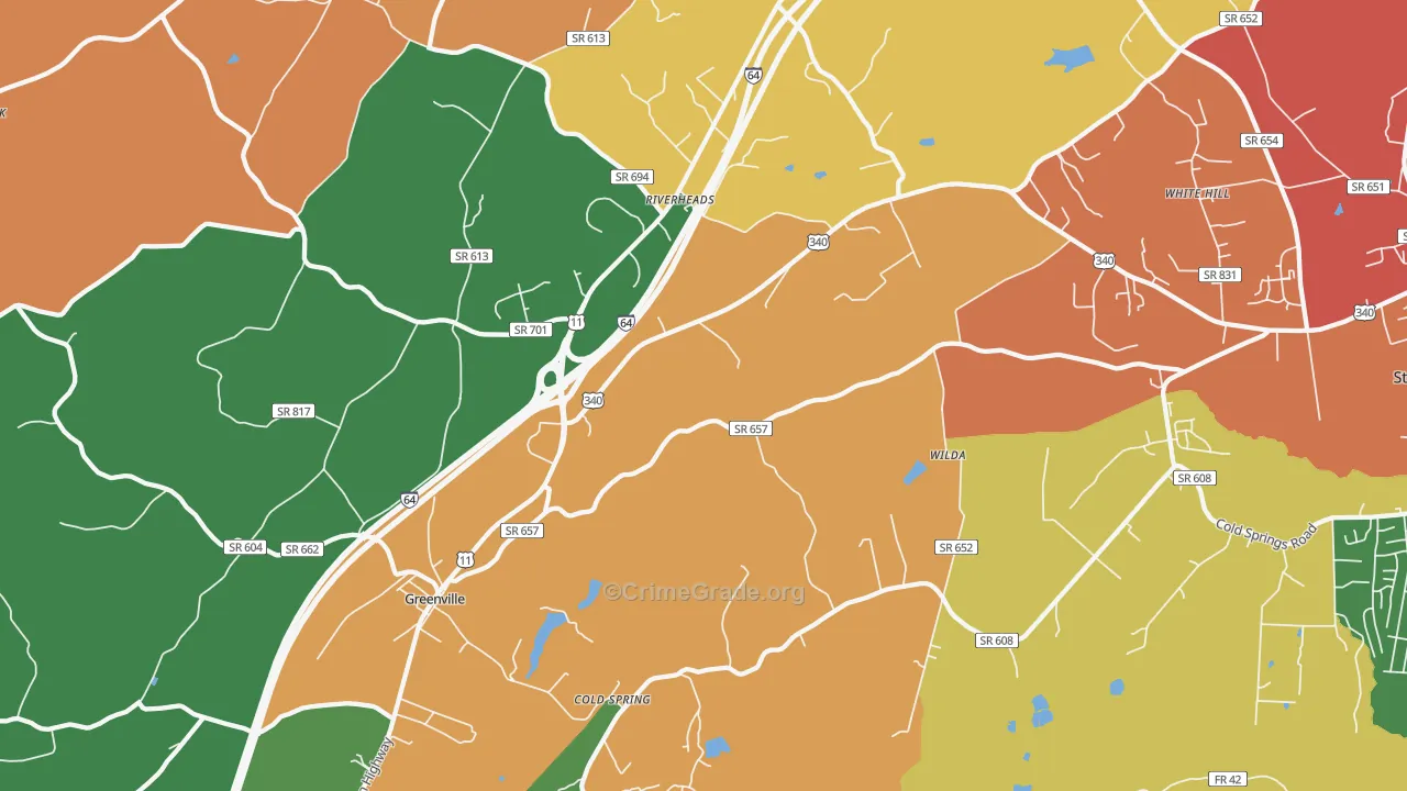 Wilda, VA Map of Drug-Related Crime Rates