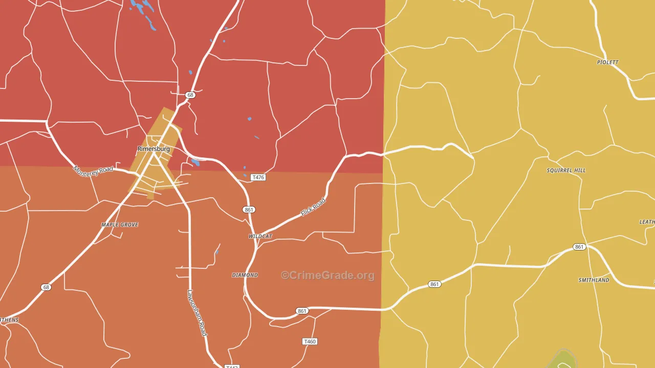Wildcat, PA Map of Drug-Related Crime Rates