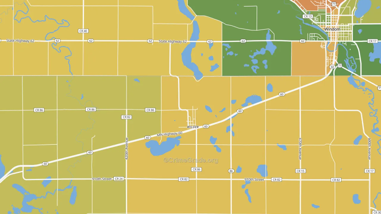 Wilder, MN Map of Drug-Related Crime Rates