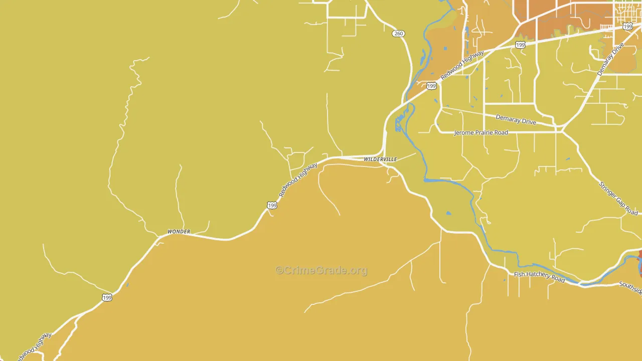 Wilderville, OR Map of Drug-Related Crime Rates