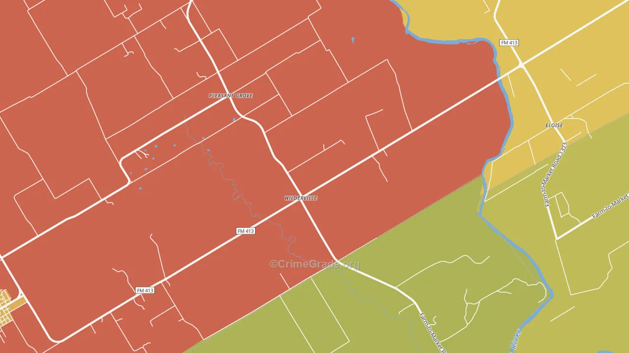 Wilderville, TX Map of Drug-Related Crime Rates