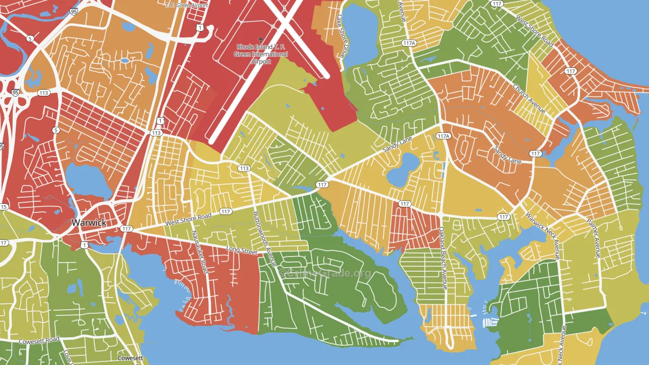 Wildes Corner, Warwick, RI Map of Drug-Related Crime Rates