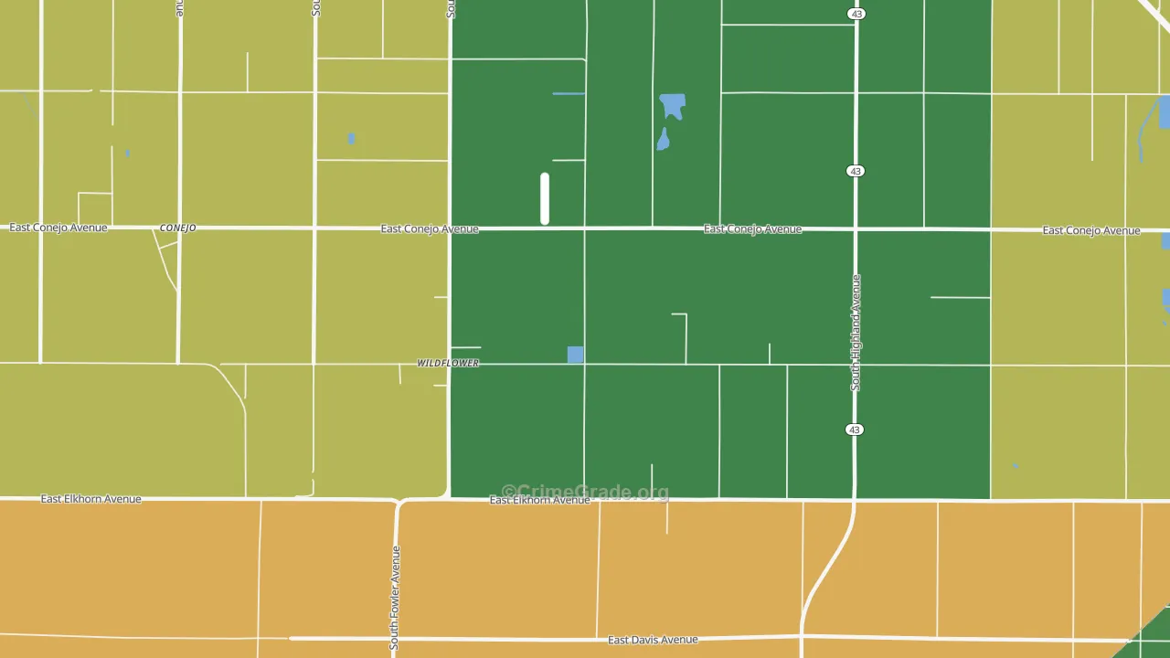 Wildflower, CA Map of Drug-Related Crime Rates