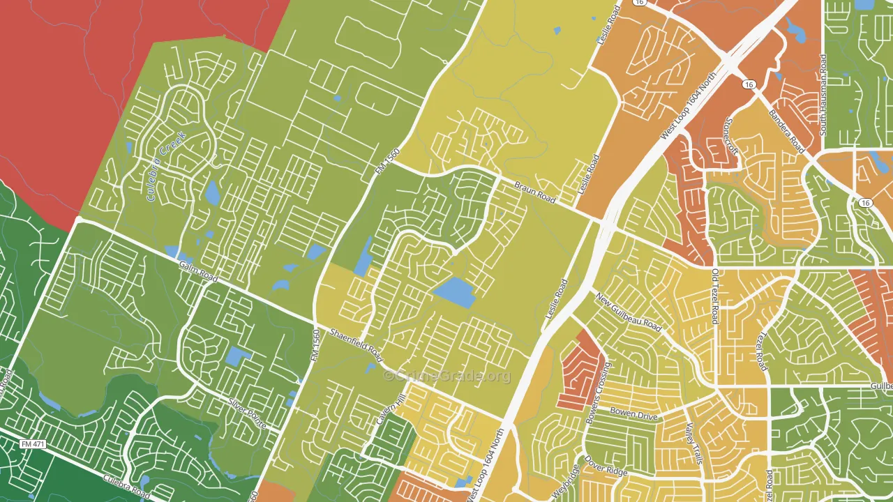 Wildhorse, San Antonio, TX Map of Drug-Related Crime Rates