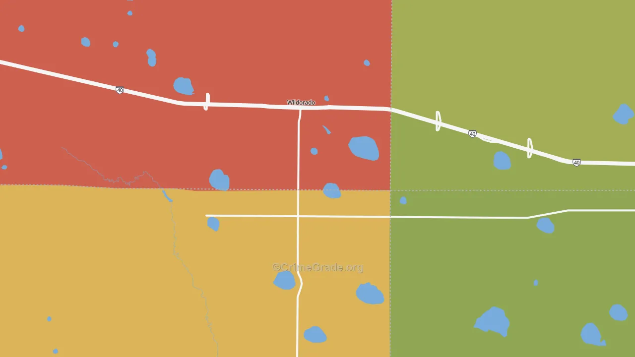 Wildorado, TX Map of Drug-Related Crime Rates