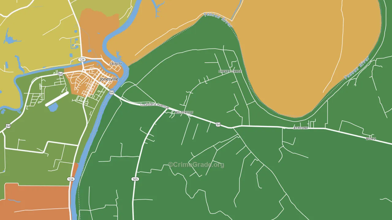 Wildsville, LA Map of Drug-Related Crime Rates