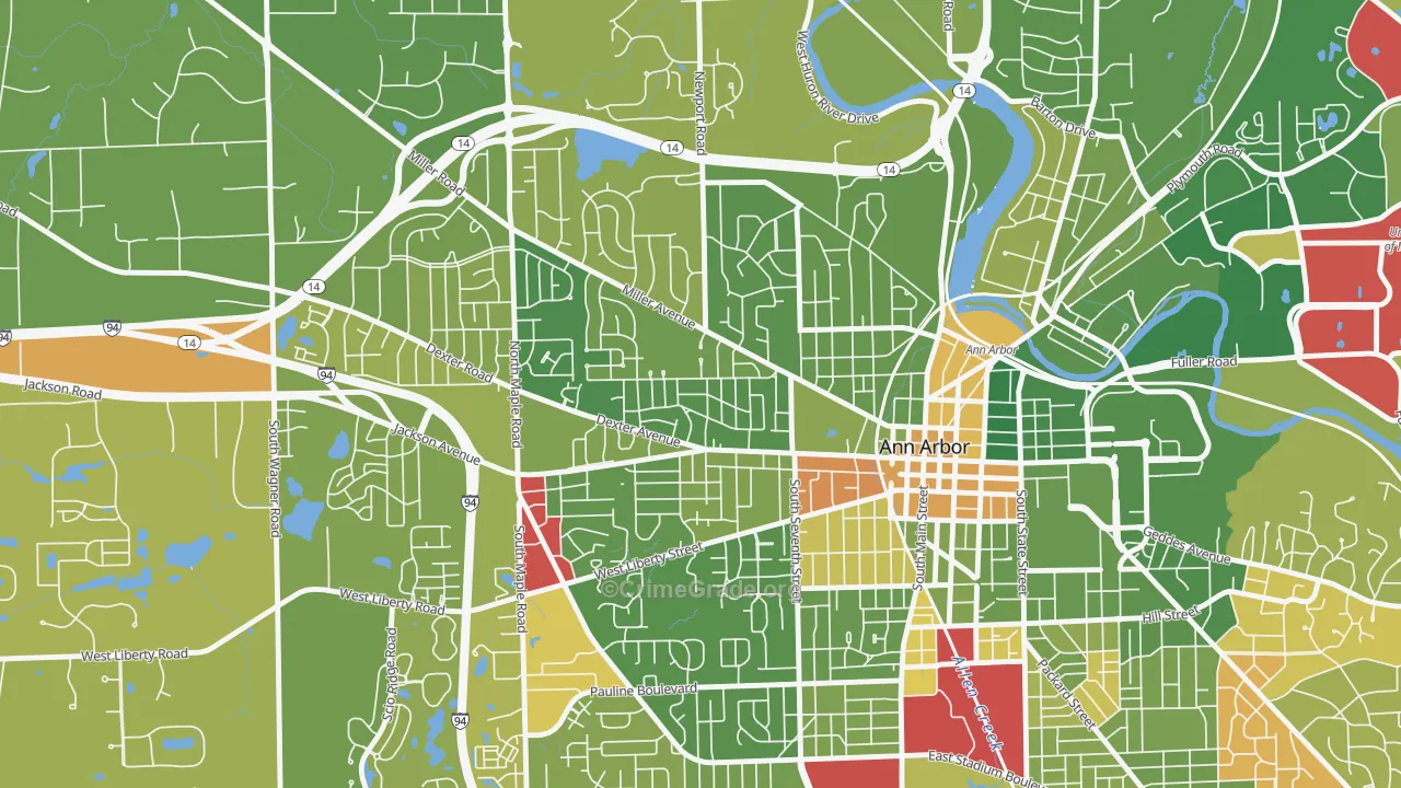 Wildwood, Ann Arbor, MI Map of Drug-Related Crime Rates