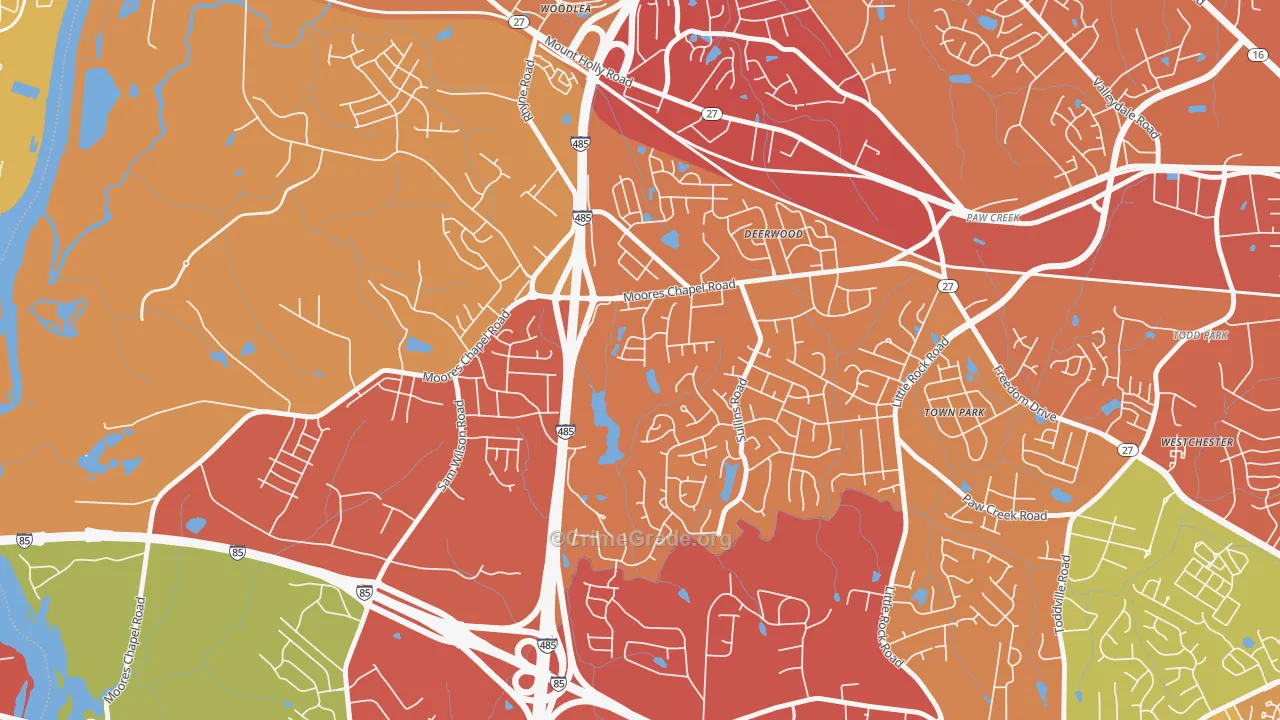 Wildwood, Charlotte, NC Map of Drug-Related Crime Rates