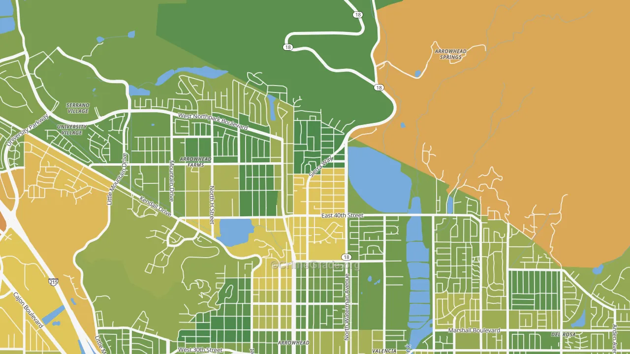 Wildwood Park, San Bernardino, CA Map of Drug-Related Crime Rates