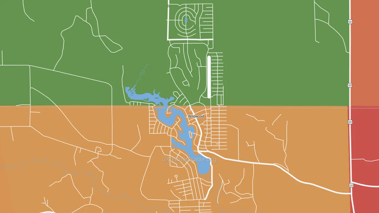 Wildwood, TX Map of Drug-Related Crime Rates