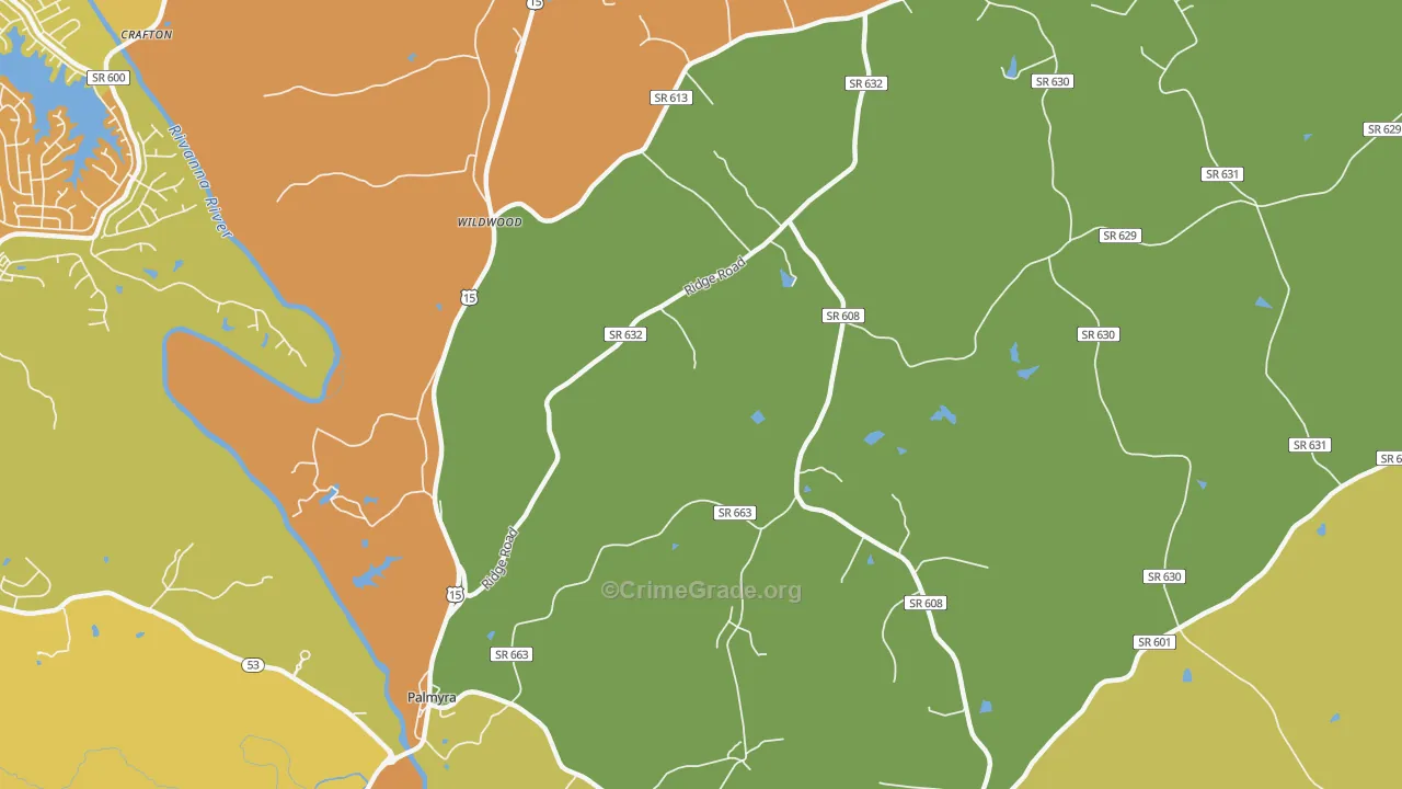 Wildwood, VA Map of Drug-Related Crime Rates