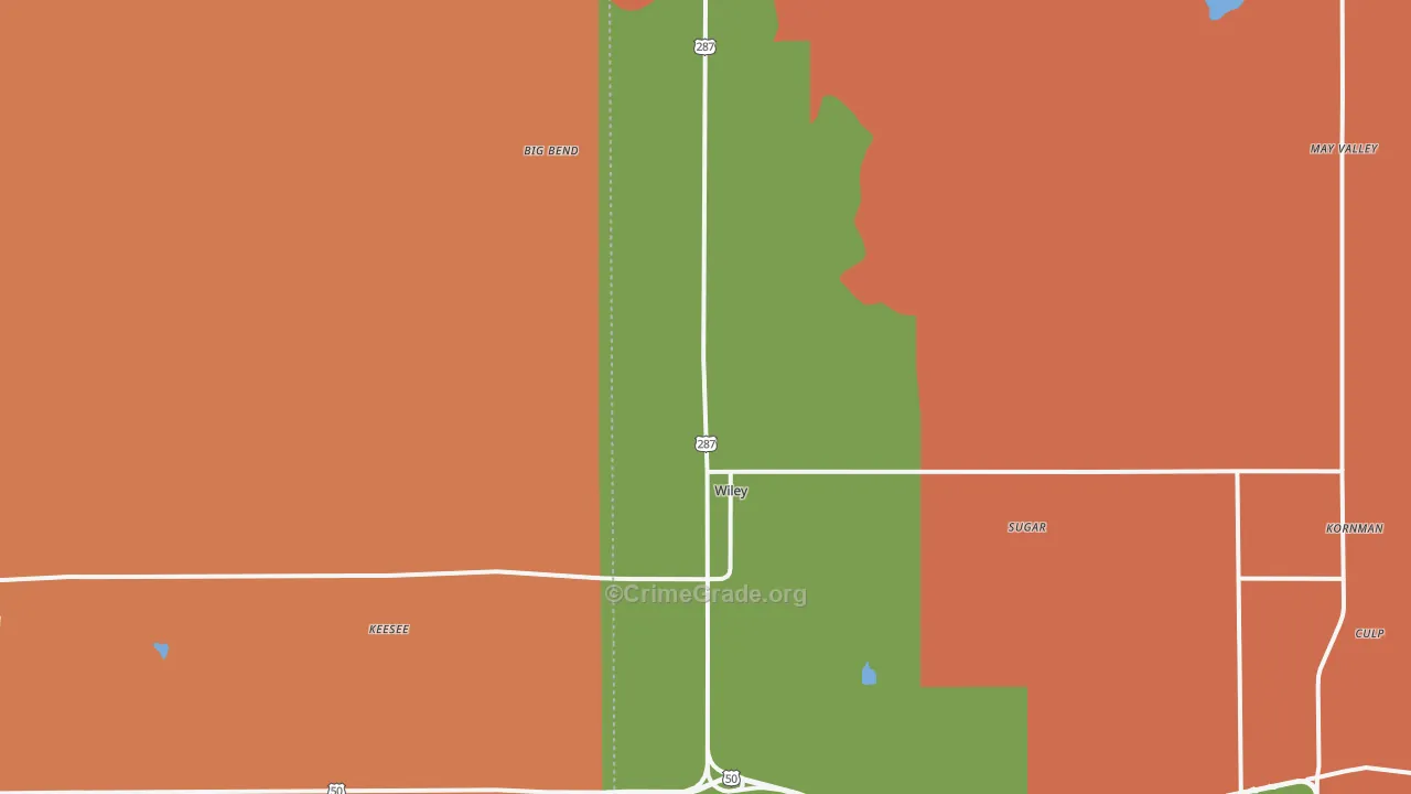 Wiley, CO Map of Drug-Related Crime Rates