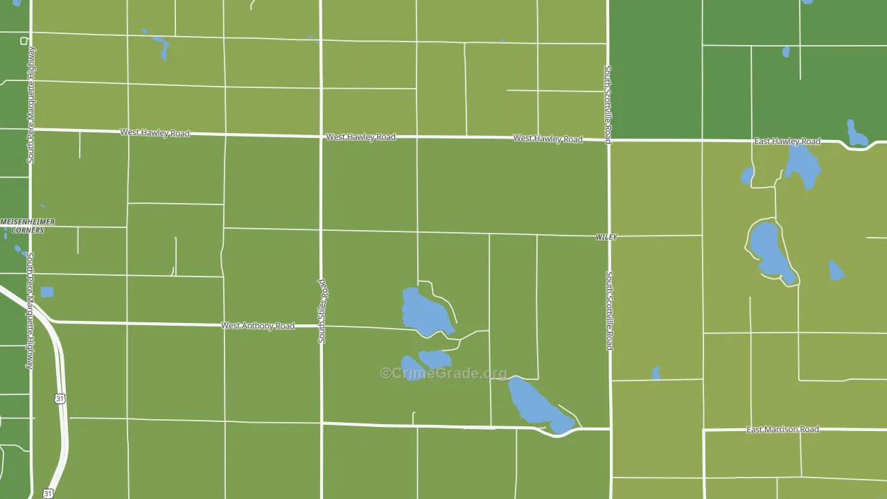 Wiley, MI Map of Drug-Related Crime Rates