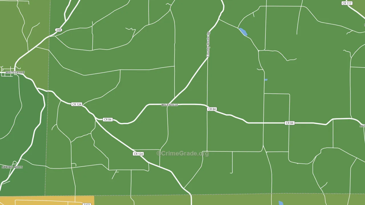 Wileyville, NY Map of Drug-Related Crime Rates