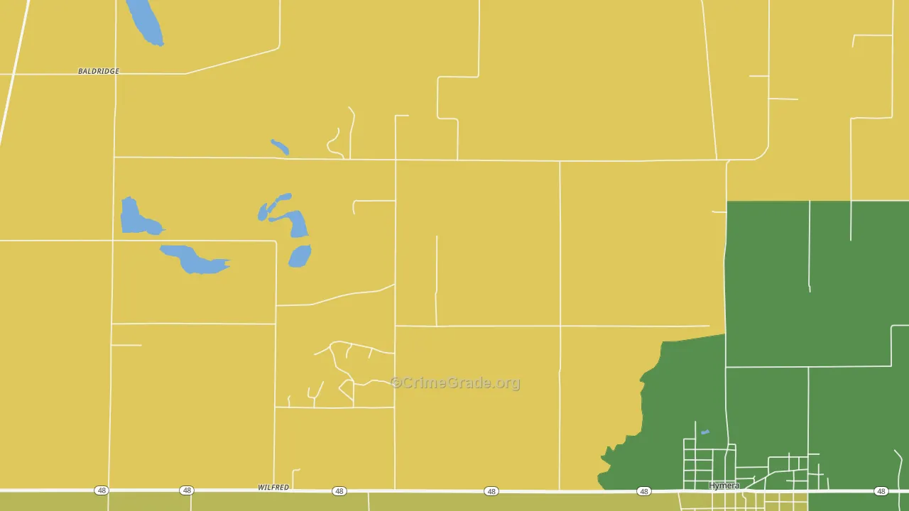 Wilfred, IN Map of Drug-Related Crime Rates
