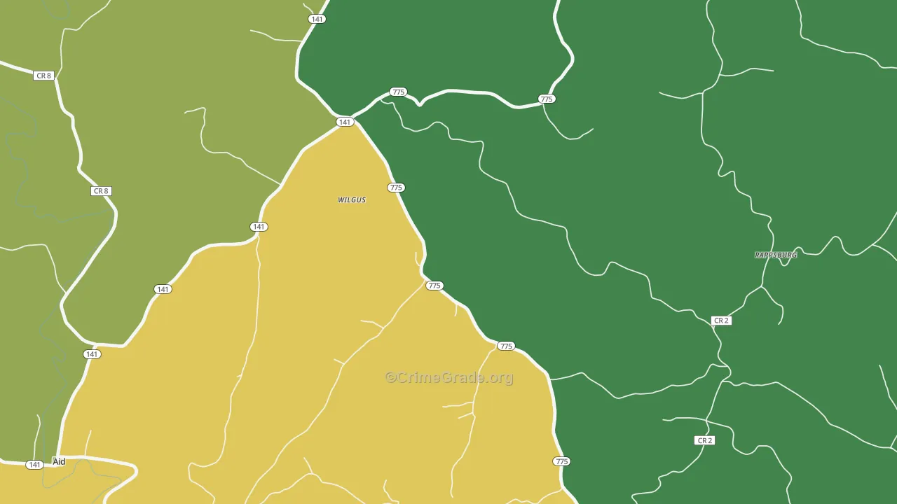 Wilgus, OH Map of Drug-Related Crime Rates