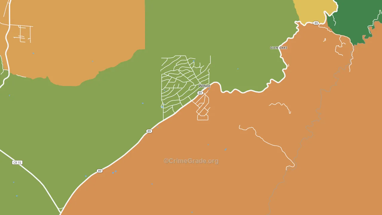 Wilhoit, AZ Map of Drug-Related Crime Rates